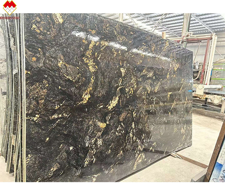 Luxo personalizado Venas de oro negro de piedra de cuarcita Top de vanidad para cocina y baño