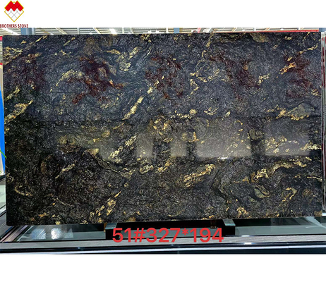 Luxo personalizado Venas de oro negro de piedra de cuarcita Top de vanidad para cocina y baño