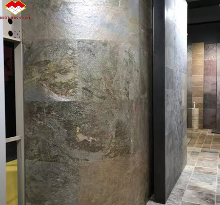 Diseño gráfico de interiores de hoteles, revestimiento de paredes con revestimiento natural de piedra flexible