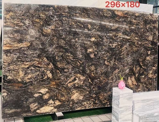 Luxo personalizado Venas de oro negro de piedra de cuarcita Top de vanidad para cocina y baño