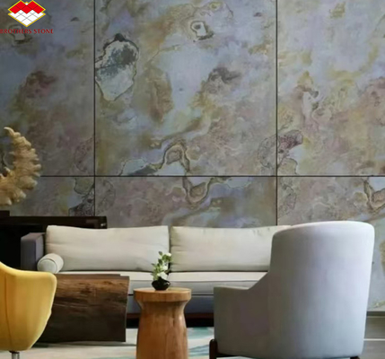 Diseño gráfico de interiores de hoteles, revestimiento de paredes con revestimiento natural de piedra flexible
