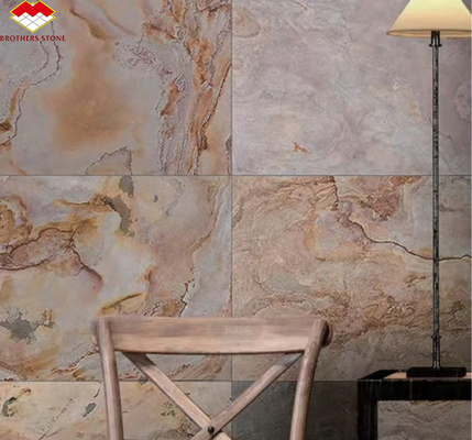 Diseño gráfico de interiores de hoteles, revestimiento de paredes con revestimiento natural de piedra flexible