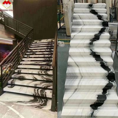 Escalera en espiral de piedra natural con luz LED y diseño antideslizante