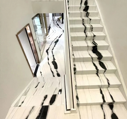 Escalera en espiral de piedra natural con luz LED y diseño antideslizante