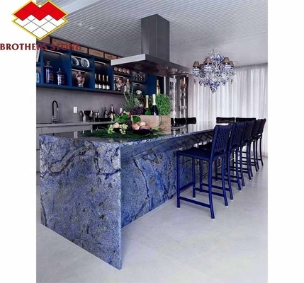 Modern Luxury Brasil Hotel Cocina Escritorio Azul Oscuro Zafiro Piedra de Mármol Gran Tabla