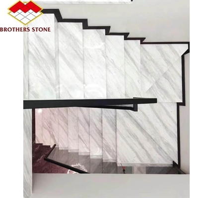 Escaleras de piedra natural de estilo europeo moderno con baldosas pulidas cortadas a medida