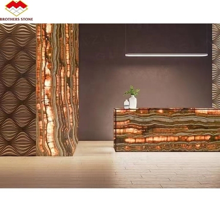 Textura translúcida de ónix de mármol del mar Negro pulido para decoración de paneles de pared interiores