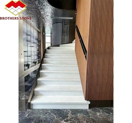 Escaleras de piedra natural de estilo europeo moderno con baldosas pulidas cortadas a medida