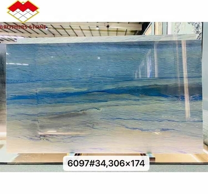 Vender directamente azulejos refinados de la losa imperial azul cielo azul cuarcita gran claraboya azulejos de mármol
