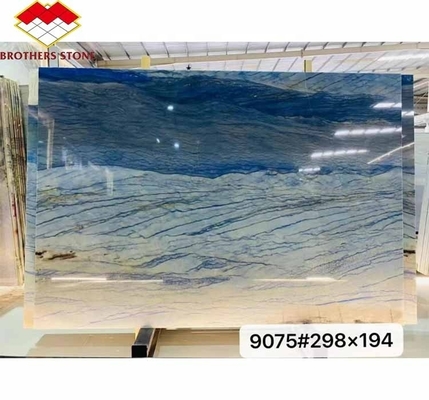 Vender directamente azulejos refinados de la losa imperial azul cielo azul cuarcita gran claraboya azulejos de mármol