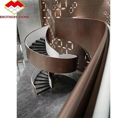 Escaleras de mármol blanco pulidas modernas azulejos de piedra natural cortada a medida para diseño de interiores