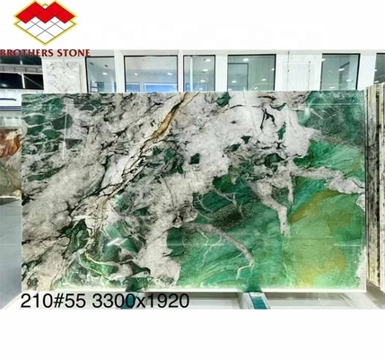 Piedra natural Brasil Mármol retroiluminado Sodalita cuarcita verde para ideas de diseño de dormitorio