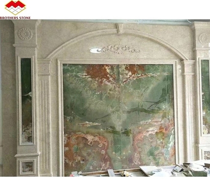 Panel retroiluminado de mármol de ónix verde para diseño gráfico moderno y decoración de paredes