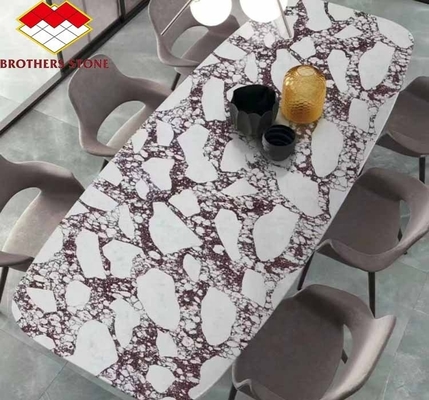Moderno Calacatta Viola mármol blanco con placas de vena púrpura elevar su comedor mesa de comedor Kitchen Countertop Baño escaleras