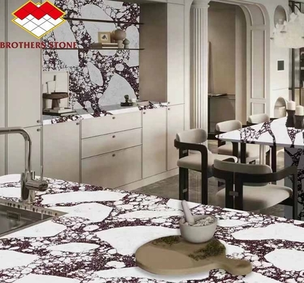 Moderno Calacatta Viola mármol blanco con placas de vena púrpura elevar su comedor mesa de comedor Kitchen Countertop Baño escaleras