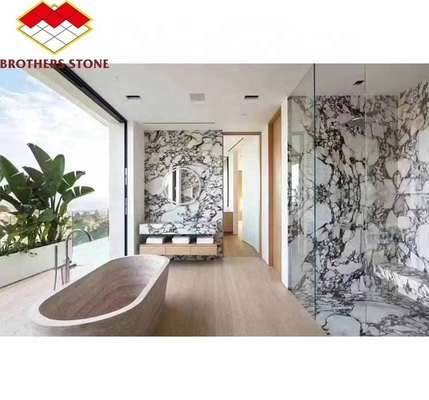 Moderno Calacatta Viola mármol blanco con placas de vena púrpura elevar su comedor mesa de comedor Kitchen Countertop Baño escaleras