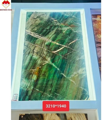 18 20 mm de espesor Fuchsite cristal verde lujoso Real Esmeralda verde mesas de trabajo de cuarcita