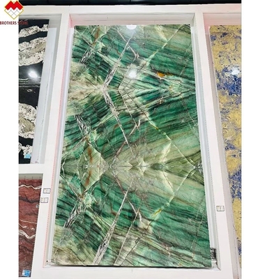 18 20 mm de espesor Fuchsite cristal verde lujoso Real Esmeralda verde mesas de trabajo de cuarcita