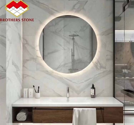 Decoración del hogar Vientre de pez moderno Láminas de piedra de mármol blanco para salón y azulejos de suelo