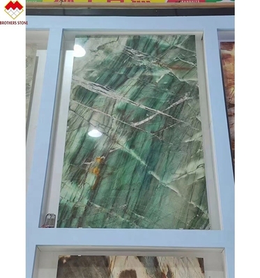 18 20 mm de espesor Fuchsite cristal verde lujoso Real Esmeralda verde mesas de trabajo de cuarcita