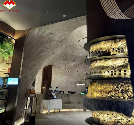 Paneles de piedra retroiluminados ultrafinos para decoración interior de estilo moderno en villas y hoteles