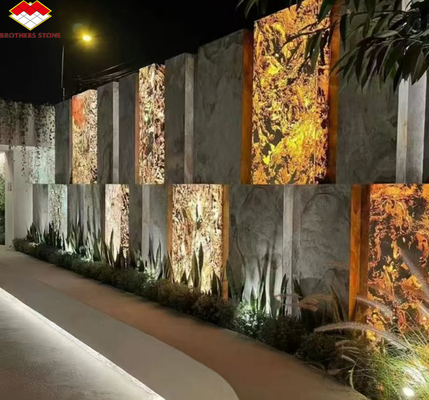 Paneles de piedra retroiluminados ultrafinos para decoración interior de estilo moderno en villas y hoteles
