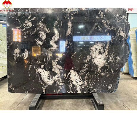 Componente Lavabo Polido Cuartzita Negra Vanidad superior para el diseño de baño final en Brasil