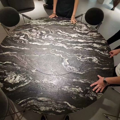 Componente Lavabo Polido Cuartzita Negra Vanidad superior para el diseño de baño final en Brasil