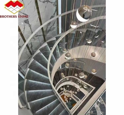 Escaleras cortadas a medida de mármol afilado de gran tamaño para diseño de interiores de hogar