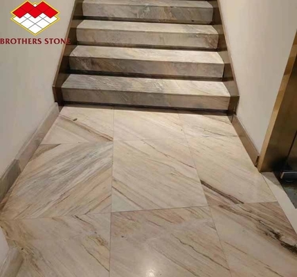 Escaleras de mármol de galaxia blanca para baños en villas