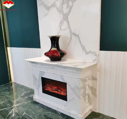 Mesa de comedor de cristal blanco nano superior moderna gran losa de mármol look azulejos de porcelana para escalones