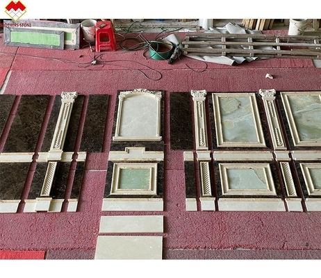 Polished Cream Beige Green Onyx Marmol Pared revestimiento de diseño moderno para el fondo de la villa