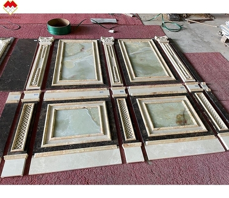 Polished Cream Beige Green Onyx Marmol Pared revestimiento de diseño moderno para el fondo de la villa