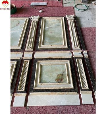 Polished Cream Beige Green Onyx Marmol Pared revestimiento de diseño moderno para el fondo de la villa
