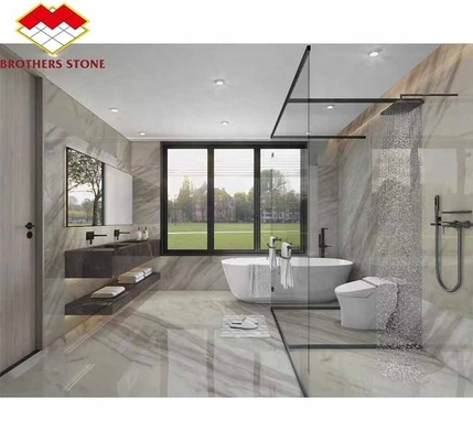 Piedra natural cortada a medida Foshan Jazz griego White Marble Slab con acabado pulido