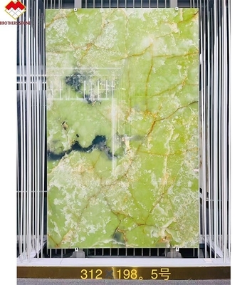 16 18 mm de espesor Piedra de ónix verde para el estilo de diseño moderno Panel de pared y encimera