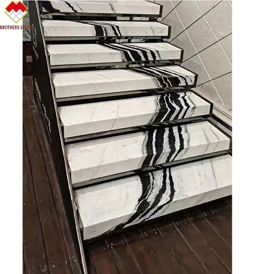 Panel de escaleras interiores con LED Panda marmol blanco pisos y elevadores para la villa comprobado