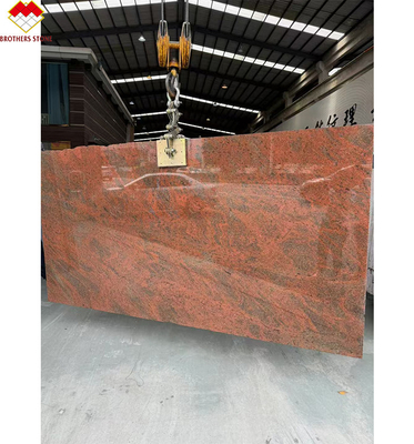Diseño de escritorio y escalera de cocina de hierro moderno de color rojo báltico de granito en rojo multicolor