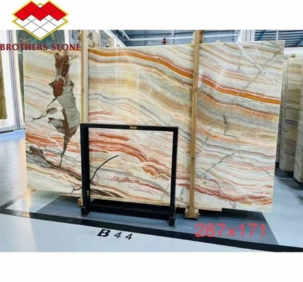 Las losas de piedra de mármol de ónix cortadas a medida son perfectas para la decoración del hogar y la mesa del salón.