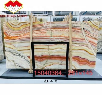 Las losas de piedra de mármol de ónix cortadas a medida son perfectas para la decoración del hogar y la mesa del salón.