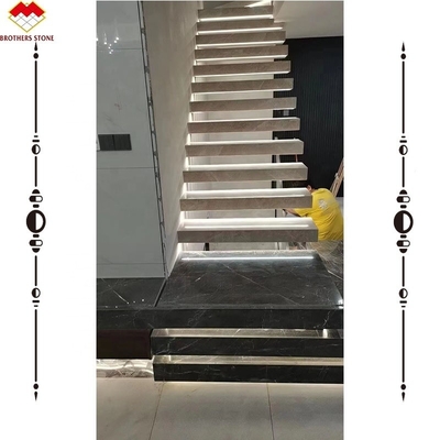 15 escaleras espirales de mármol gris de 18 mm para hogares modernos y fácil instalación