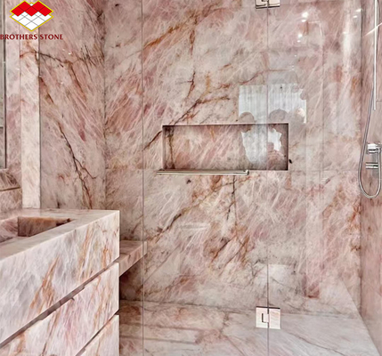Piedra de mármol de cristal de gran tamaño para diseño de fregadero de baño de hotel moderno de lujo