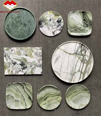 Set de comedor de marmol de hotel de 2024 con platos y cuencos de patrón de mármol moderno