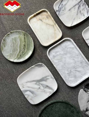 Set de comedor de marmol de hotel de 2024 con platos y cuencos de patrón de mármol moderno
