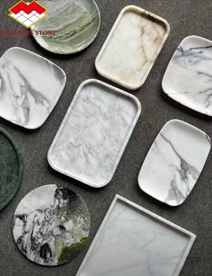 Set de comedor de marmol de hotel de 2024 con platos y cuencos de patrón de mármol moderno
