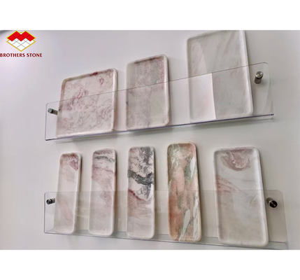 Rose Rainbow Luxury Stone Tray en rosa suave para la decoración moderna de villas y hoteles