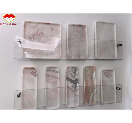 Rose Rainbow Luxury Stone Tray en rosa suave para la decoración moderna de villas y hoteles