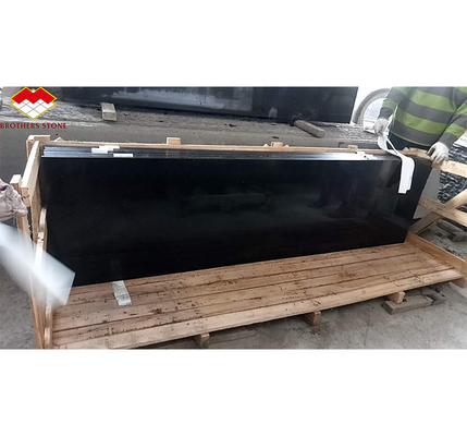 Granito de color negro puro, superficie pulida y acabado de la losa grande
