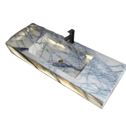 Cubo decorativo de piedra natural Calcatta Viola Cubo de lavado de mármol para baño de lujo
