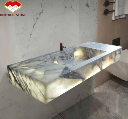 Cubo decorativo de piedra natural Calcatta Viola Cubo de lavado de mármol para baño de lujo
